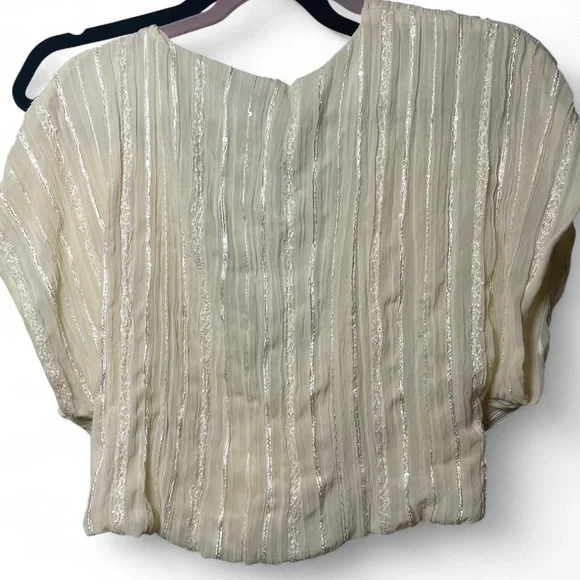 Zara Cream Textured Crop Top - Picture 4 of 5